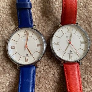 Lot of 2 Jacquline FOSSIL Watches Women’s